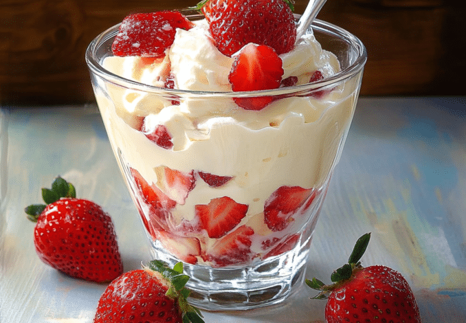 Un vaso de fresas con leche, perfecto para disfrutar en compañía. receta de Chef Goya