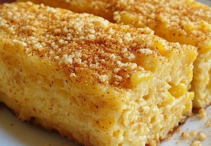 Un plato de pan de elote, perfecto para disfrutar con un café, receta de Chef Goya