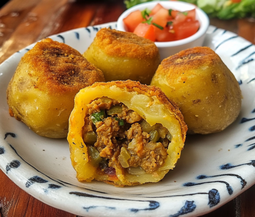 Un plato de papa rellena lista para disfrutar en familia, receta de Chef Goya