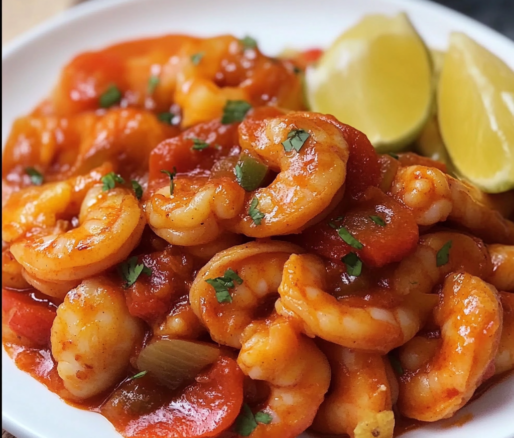 Un plato con camarones enchilados, ideal si deseas algo rápido para cocinar, receta de Chef Goya.