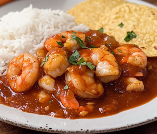 Un plato con camarones a la diabla, si deseas un toque mexicano a tu dia, receta de Chef Goya.