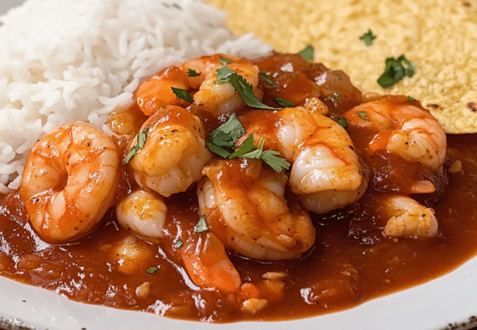 Un plato con camarones a la diabla, si deseas un toque mexicano a tu dia, receta de Chef Goya.