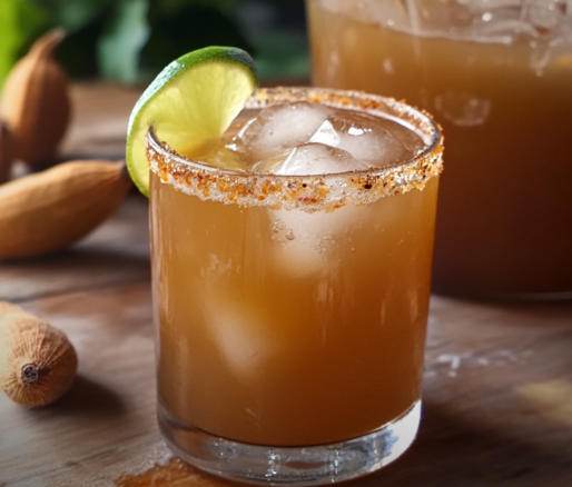 Un vaso con agua de Tamarindo, si deseas algo refrescante y facil de hacer, receta de Chef Goya.