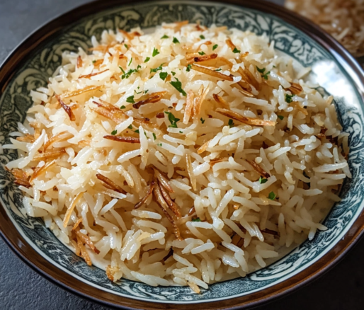 Un plato con arroz con fideos, si deseas un buen acompañante, receta de Chef Goya.