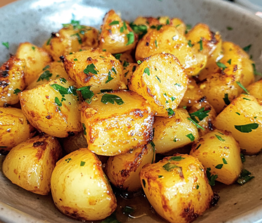 Un plato con papas al ajillo, si deseas una receta para acompañar tu proteína favorita, receta de Chef Goya.