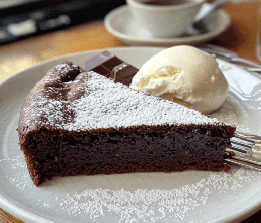 Un plato con tarta Tenerina, si deseas un postre fácil y rico de hacer, receta de Chef Goya.