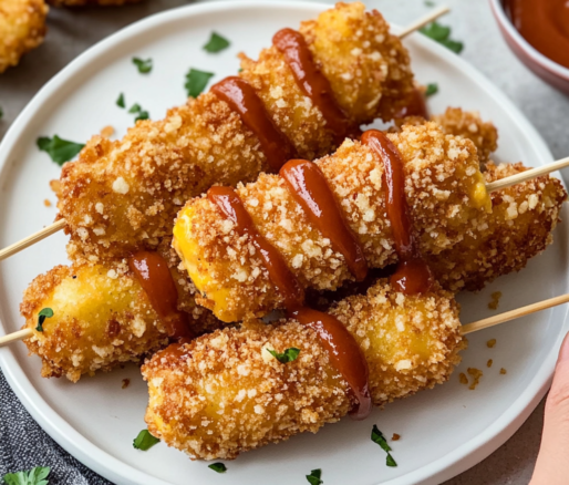 Un plato con corn dogs, ideal si deseas un snack delicioso y rico para hacer, receta de Chef Goya.