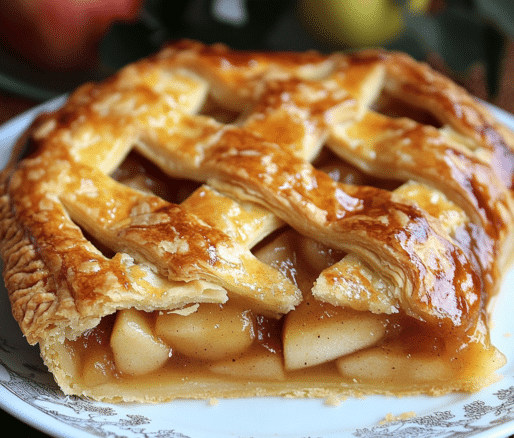 Un plato con pay de manzana, si deseas algo rico para probar, receta de Chef Goya.