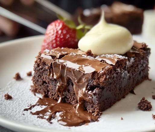 Un plato con brownie, si deseas hacer el clasico postre delicioso desde casa, receta de Chef Goya.