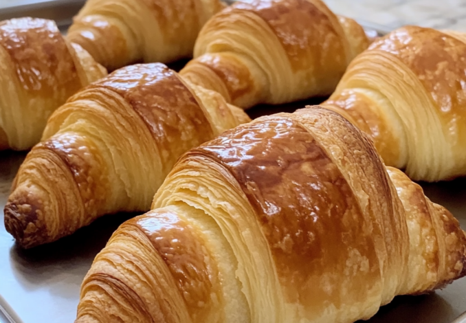 Un plato con croissant, si tienes ganas de hacer esta receta en casa, receta de Chef Goya.