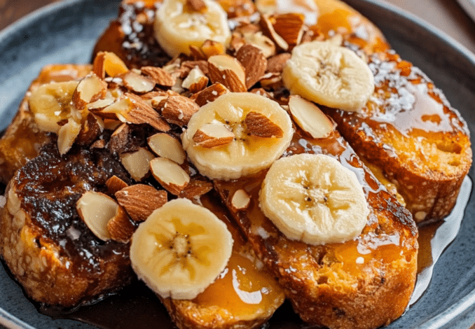 Un plato con capirotada, si deseas un postre facil y rico de hacer, receta de Chef Goya.